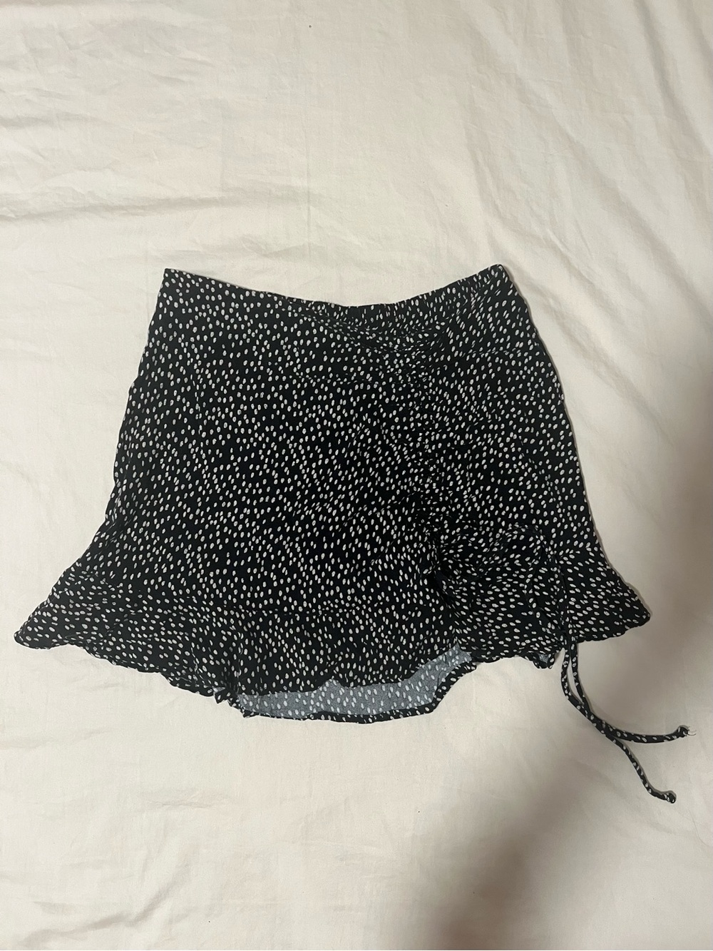 URBAN Romantics Black Mini Skirt with White Dot Pattern